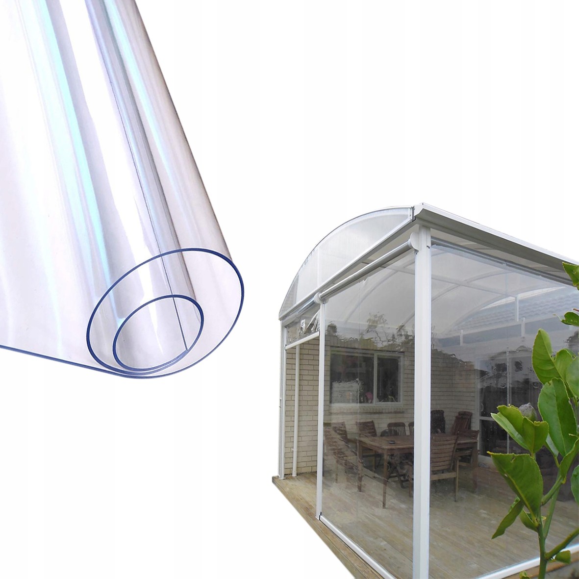 Bezfarebná PVC plachta 180x100 cm pre záhradné altánky